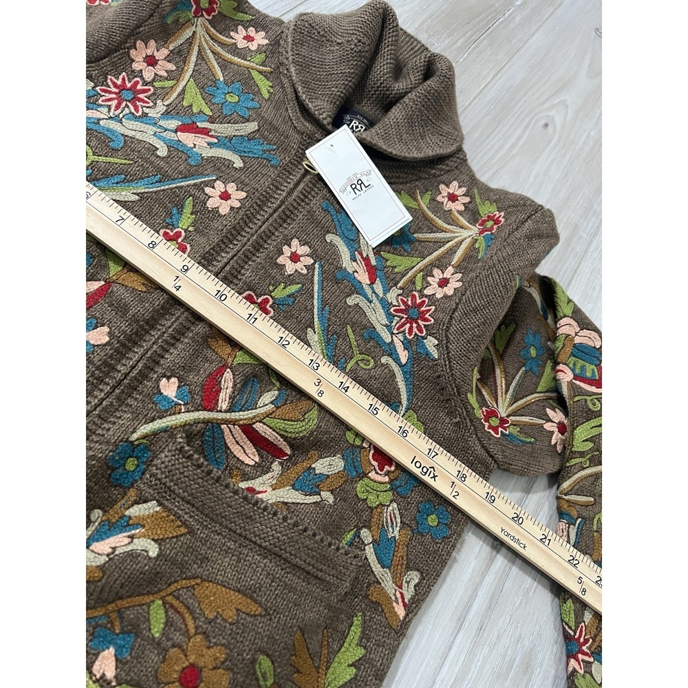 RRL floral embroidered cardigan Size 3 - Picture 8 of 10
